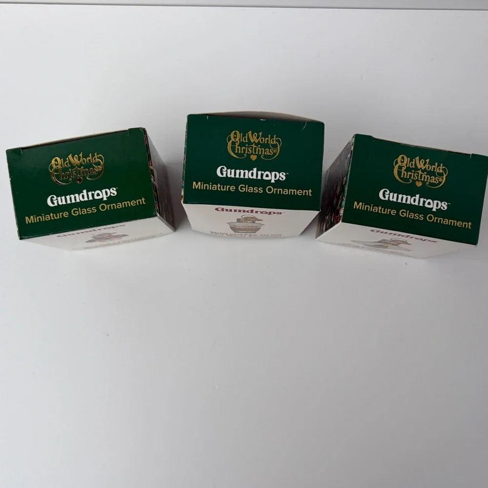 Old World‎ Christmas Gumdrops Set of 3 Mini Ornaments Coffee + Bee + Mushroom